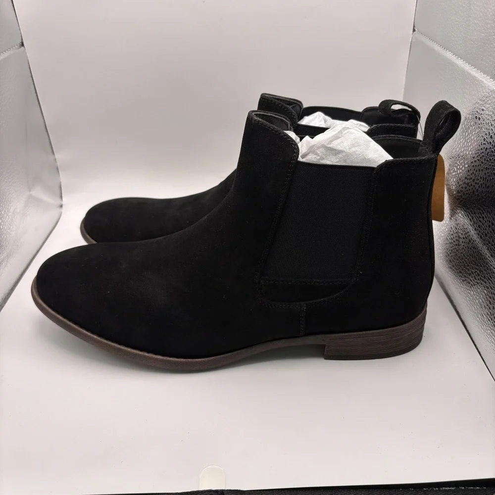 Jousen Mens Chelsea Boots Black Suede AMY650A Ankle Boots Size 11 US 45 EUR
